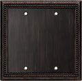 Henne Bery Sunken Pearls Heavy Duty Decorative Wall Plate Switch Plate Outlet Cover (Double Blank, Aged Bronze)