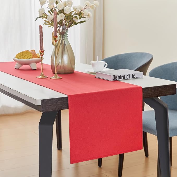YATOJUZI Red Table Runner Seasonal Kitchen Dining Coffee Table Decoration 95 - Image 5