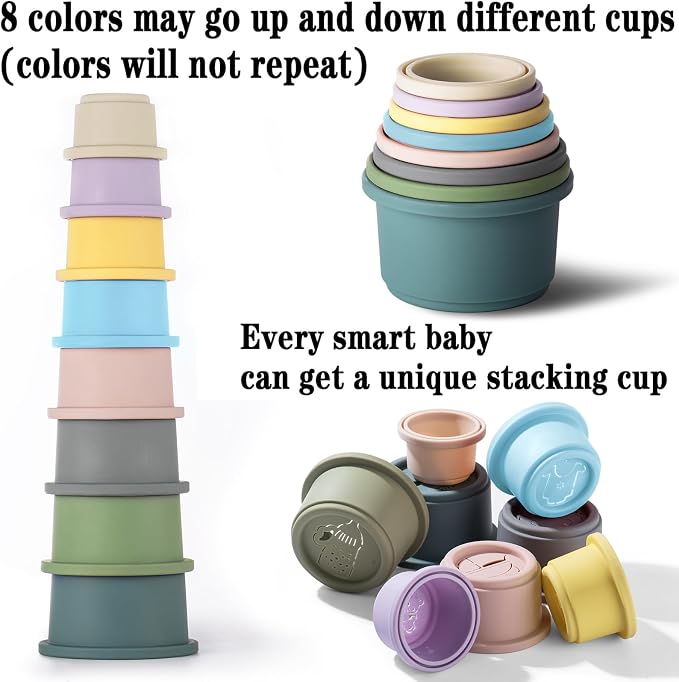 ZYFLSQ Stacking Cups Baby Toy, 8-Piece Set - Image 3