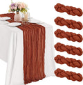 6 Pieces Terracotta 10FT Cheesecloth Table Runner Boho Gauze Fabric Table by JALANCY
