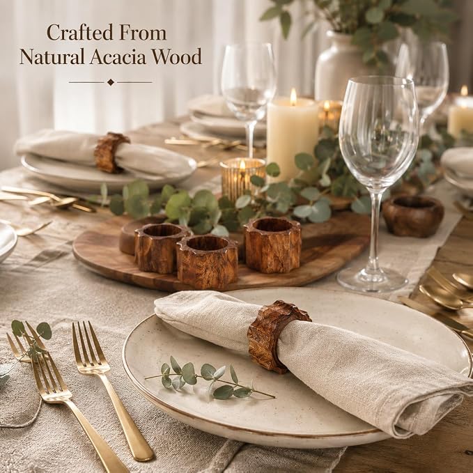 Wooden Napkin Rings Set of 12 - Image 2