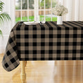 misaya Rectangle Waterproof Vinyl Table Cloth, Buffalo Flannel Backed Tablecloth, Wipeable Plastic Table Cover for Dinner, Kitchen, Outdoor (60" x 120", Black and Khaki)