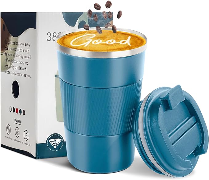 Insulated Travel Coffee Mug, Stainless Steel Coffee Cup by YINBAOGE