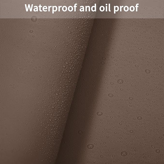 Round Table Pad, 1.8mm Thick, Dia.54 Inch, Leather Table Cover, Dining Table Protector, Table Top Protector (Dia.54, Mud Color + Champagne Gold)