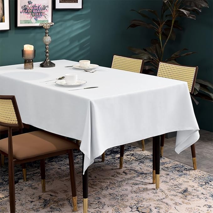 BALCONY & FALCON Rectangle Table Cloth – Waterproof, Wrinkle-Resistant & Dust-Proof Farmhouse Tablecloth for Dining, Kitchen, Party Decorations, Outdoor Patio, Baby Shower (Owl Gray, 55" x 71")
