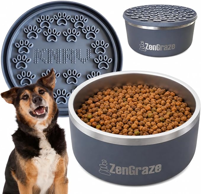 Stainless Steel Dog Bowl for Large Dogs | 64 oz, Non-Slip Base | Includes - Image 5