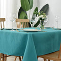 maxmill Jacquard Tablecloth Swirl Design Water Resistance Spillproof Antiwrinkle Heavy Weight Soft Table Cloth for Buffet Banquet Parties Event Holiday Dinner Rectangle 60 x 84 Inch Teal