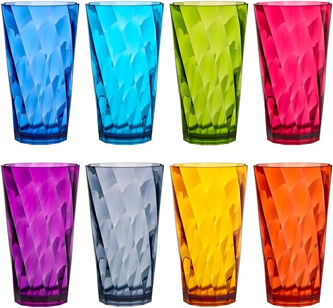 US Acrylic Optix Plastic Reusable Drinking Glasses 20oz Water Cups in Jewel by USAcrylic