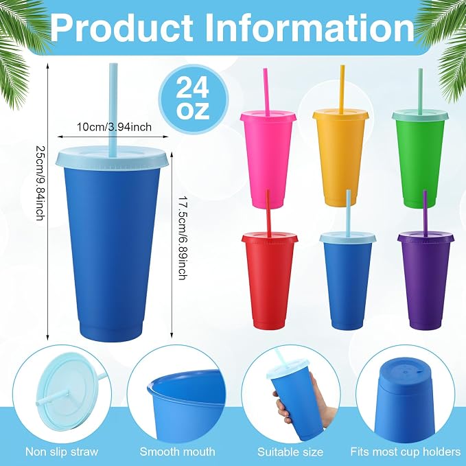 Honeydak 30 Pack Tumbler with Straw and Lid Bulk Cups - Image 3