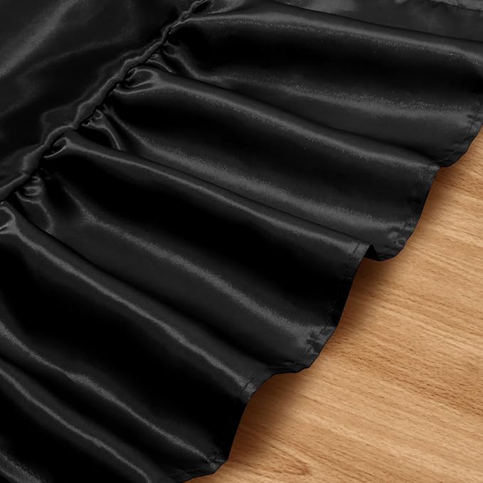 2 Pack Black Satin Table Runner 12 x 72 Inch | Ruffle Design, Luxurious Dining - Image 5