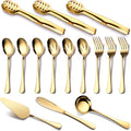 Gold Serving Utensils, OGORI 15-Piece Stainless Steel Gold Serving Utensils Set by OGORI
