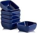 Ceramic Dipping Bowls Set of 6,3 Ounce Porcelain Small Mini Dip Bowl Square Soy Sauce Dish - Good for Tomato Sauce, Sushi Soy, BBQ,Charcuterie Board(Navy)