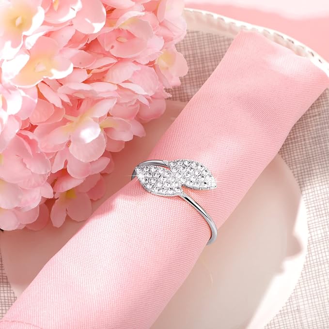Hotop 100 Pcs Silver Napkin Rings Set - Image 2