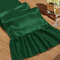 2 Pack Dark Green Satin Table Runner 12 x 108 Inch | Ruffle Design, Luxurious by Unknown
