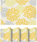 Artoid Mode Floral Plastic Placemats Set of 4, Washable Heat Resistant Non-Slip Plastic PVC Place Mats for Farmhouse Holiday Party Dining Decor