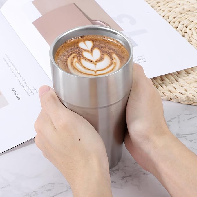Beasea Stainless Steel Cups 19 oz, 6 Pack Large 18.6oz 550ml Stackable - Image 7