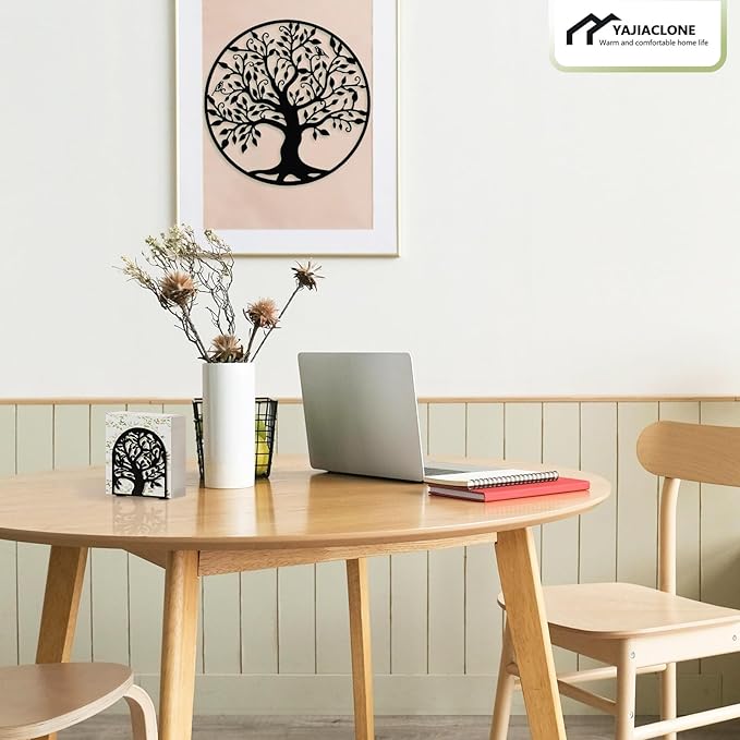 Tree of Life Napkin Holder, Upright Metal Tabletop Napkin Holder with Cushioned Base, Black Decorative Napkin Holder for Kitchen & Dining Table.