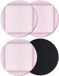 Pink Grid Coasters Set of 4 Absorbent Coasters by Unknown