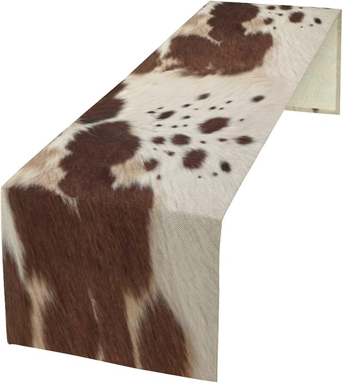 Cow Print Table Runner, 13x90 Inch by Yearn+Jear