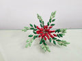 Red Green Gold Beaded Napkin Ring by HomebiaDesigns
