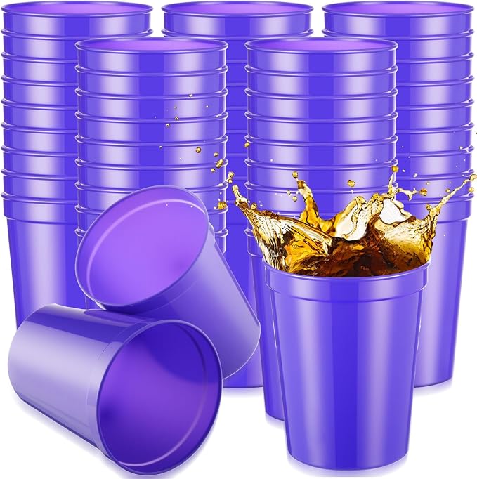 Yungyan 100 Pack 16 oz Stadium Cups Reusable Plastic Cups Blank Drink Stadium by Yungyan