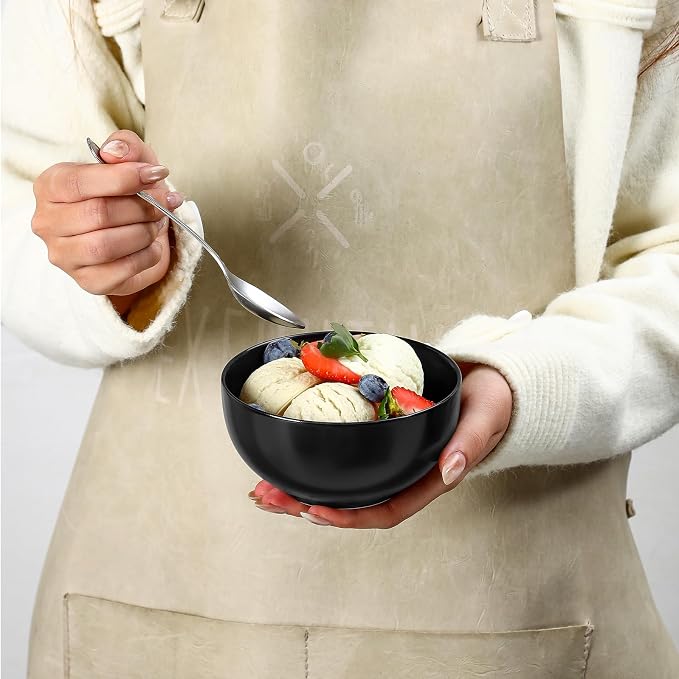 Selamica Ceramic Ice Cream Bowls, 12 oz Small Bowls Set of 6, 4.7 Inch Ceramic - Image 4