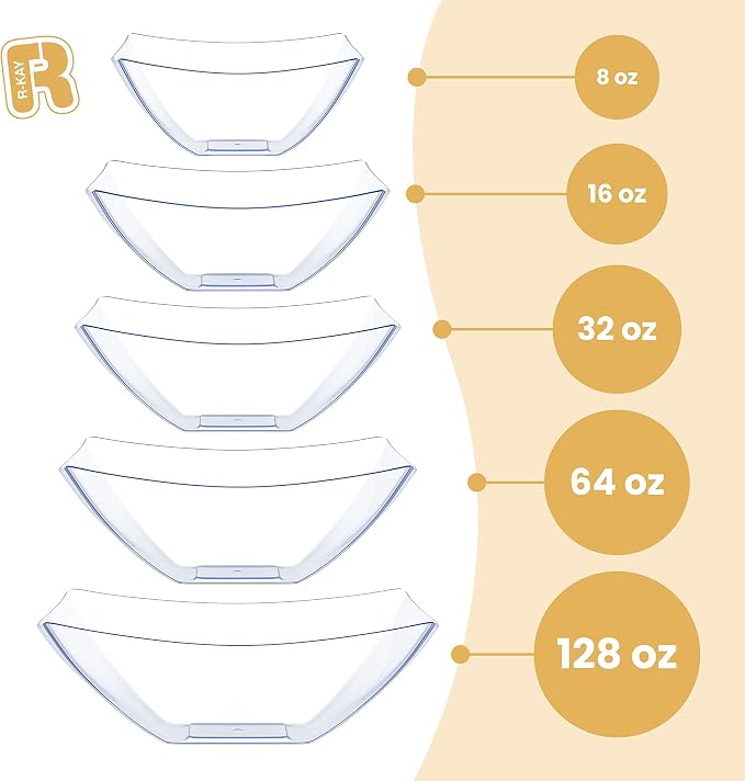 R-kay 6 Pack Square Small Plastic Serving Bowls 8 oz - Image 6