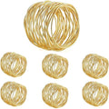 Gold Napkin Rings, Thanksgiving Christmas Napkin Rings Set of 12, Nickel-Plated Steel Table Decor for Festival Party - Mesh Shape