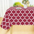 Smiry Rectangle Table Cloth, Waterproof Vinyl Tablecloth with Flannel Backing for Rectangle Tables, Wipeable Spillproof Plastic Tablecloths for Dining, Camping, Indoor and Outdoor (60"x102", Burgundy)