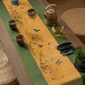 Asian Style Bamboo Table Runner, Ancient Chinese Paintings Zen Table Mat by Unknown