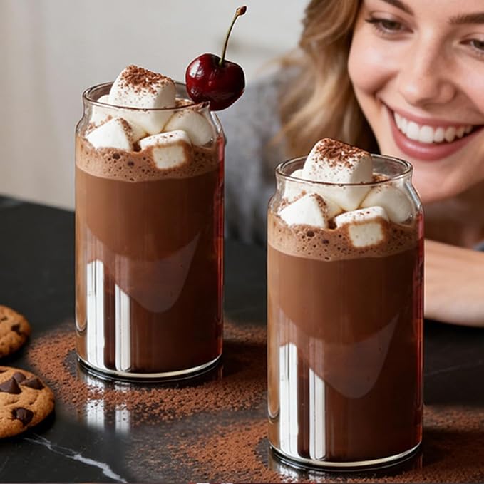 Etolies Drinking Glasses Set of 10, 17oz Can Shaped Glass Cups, Cute Coffee - Image 5