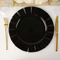 Efavormart 11" Dinner Plates – Set of 10 Plastic Black Round Disposable Plates by efavormart