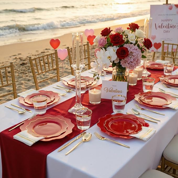 175Pcs Red Plates - Image 7