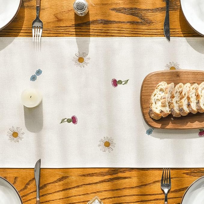 Artoid Mode Antique Herbs and Wild Flowers Summer Table Runner, Spring Fall - Image 3