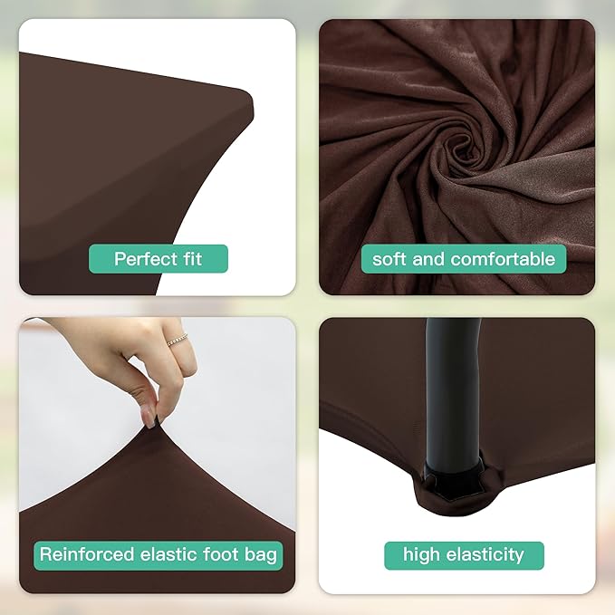 2Pack 8FT Table Cloth for Rectangular Fitted Events Stretch Coffee Table Covers Washable Spandex Tablecloth Protector for Party, Wedding, Cocktail, Banquet, Festival