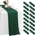 16 Pack Emerald Green Cheesecloth Table Runners 20x120 Inch Gauze Table Runner by Yorcari