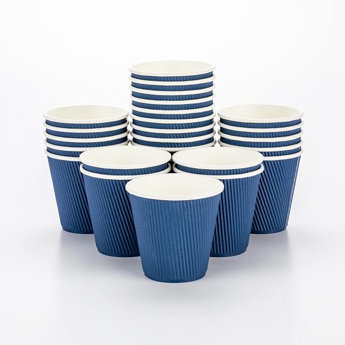 Restaurantware 8 Ounce Double Wall Disposable Coffee Cups, 500 Insulated Dark by Restaurantware