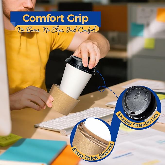 Fit Meal Prep 500 Pack 10 oz Disposable Coffee Cups - Image 8