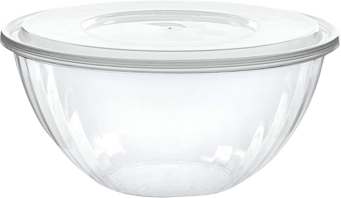 Reusable 96 Ounce Round Crystal Clear Plastic Pack of 8 Sets by PLASTICPRO