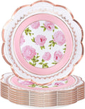 WRAPAHOLIC 25Pcs Floral Paper Plates by WRAPAHOLIC