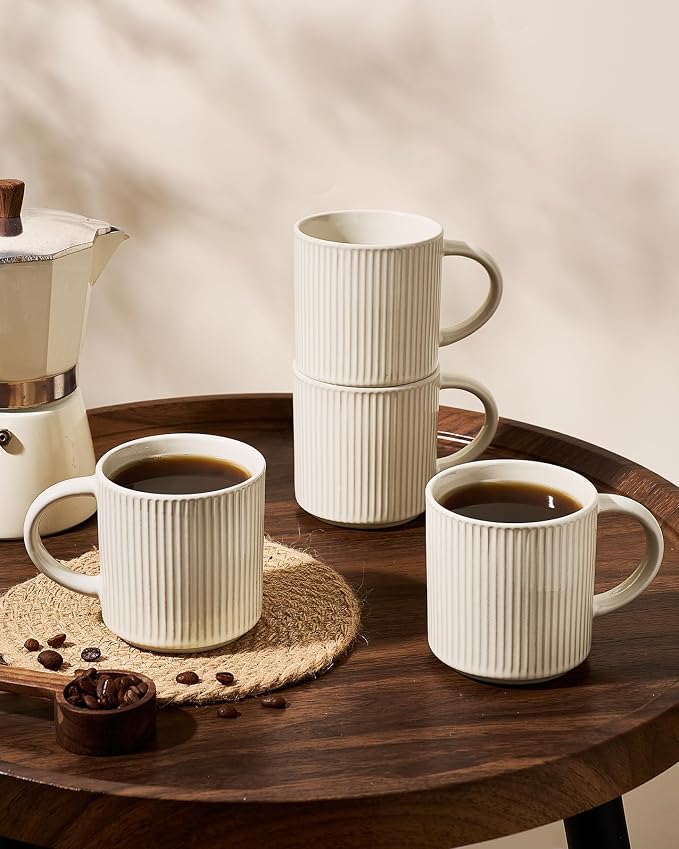 famiware Coffee Mug Set for 6, Star 12 oz Catering Mugs Cup Set - Image 3
