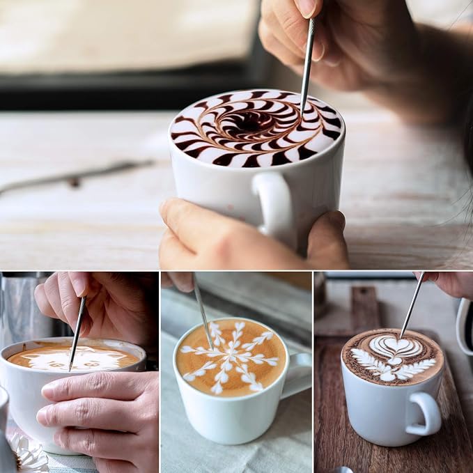 Milk Frothing Pitcher, 350ml/12oz Steaming Pitchers Stainless Steel Milk Coffee - Image 6