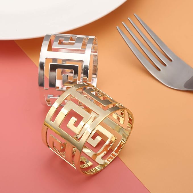 6PCS Hollow Out Napkin Ring Holder - Image 5