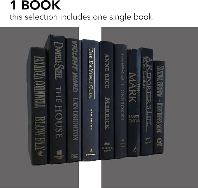 Real Books by Color® (1 Single, Black Gold) Decorative Bookshelf Home Decor Shelf Styling Photo Prop