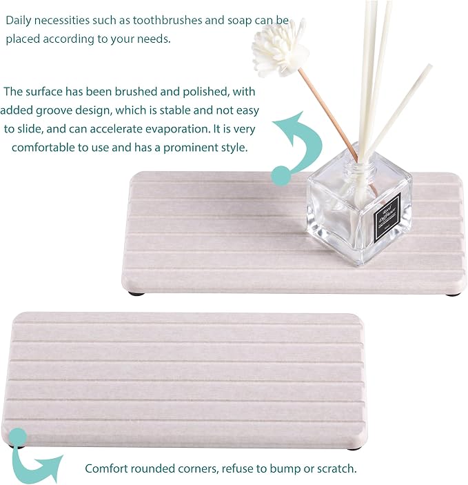 NiuYichee 2 PCS Water Absorbent diatomite Coasters, 8.3" x 4" Water Absorbing - Image 7