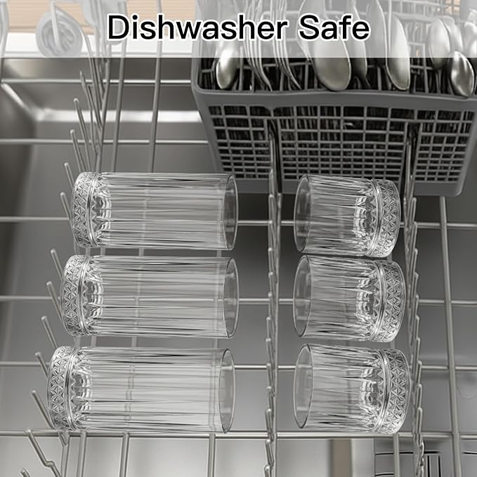 Ruckae Drinking Glasses Set of 8, 15 oz and 7 oz Kitchen Water Glass Cups Set - Image 8