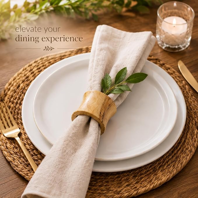 Wooden Napkin Rings, farmhouse or boho décor, Thanksgiving, handcrafted artisan - Image 8