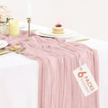 6 Pack Dusty Pink Cheesecloth Table Runner 35x120 Inch Semi Sheer Boho Gauze by BlueTopCoLtd