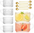 Vintage Coffee Mugs Set of 6, 14 oz Glass Tea Cups by Unknown