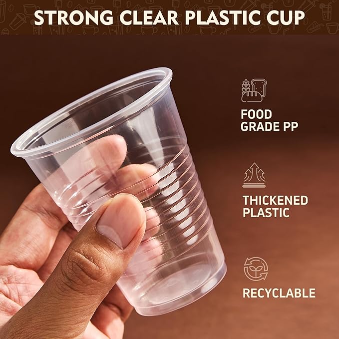 YEEHAW 16 oz Plastic Cups, 240 Pack - Clear Disposable Drinking Water Cups for Cold Beverages, Ideal for Party
